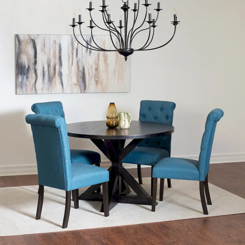 Table de salle à manger à tréteaux avec 4 chaises élégantes