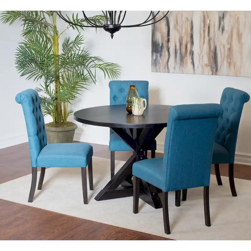 Table de salle à manger à tréteaux avec 4 chaises élégantes