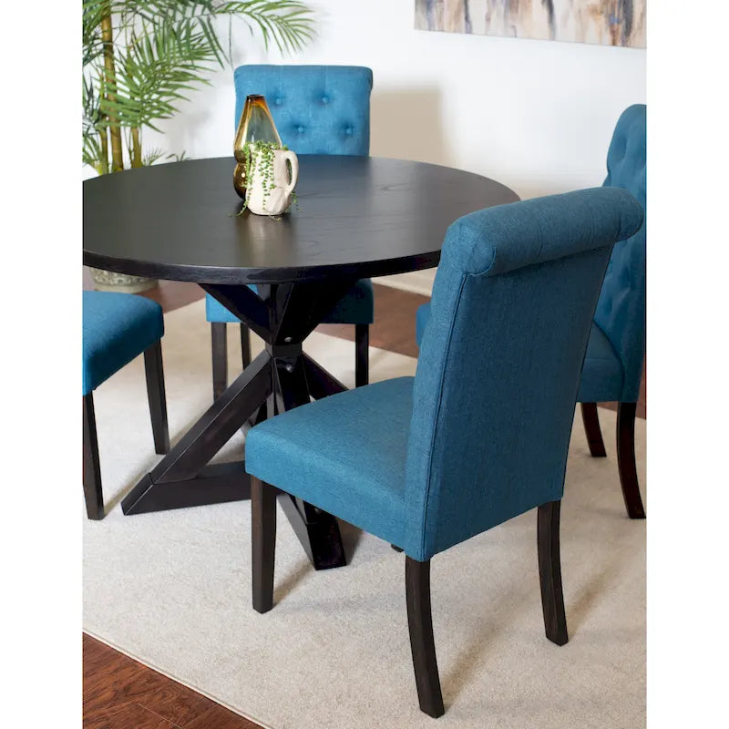 Table de salle à manger à tréteaux avec 4 chaises élégantes