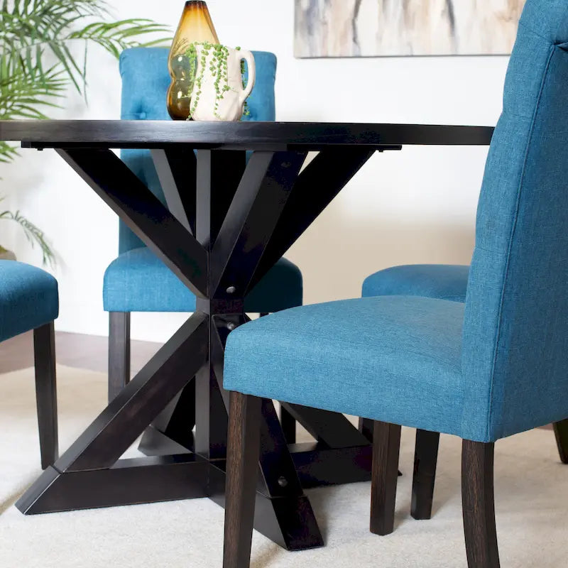 Table de salle à manger à tréteaux avec 4 chaises élégantes