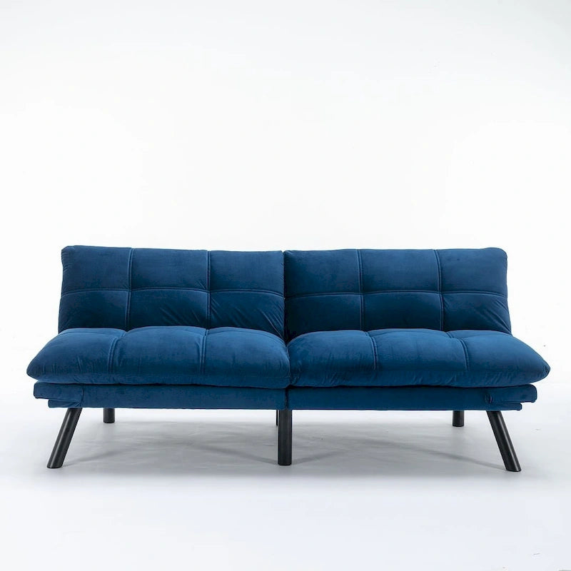 Canapé-lit futon de 179,98 cm, causeuse convertible pliable en mousse avec accoudoirs réglables