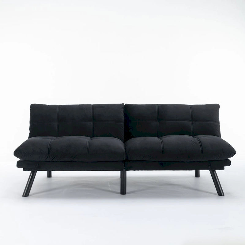 Canapé-lit futon de 179,98 cm, causeuse convertible pliable en mousse avec accoudoirs réglables
