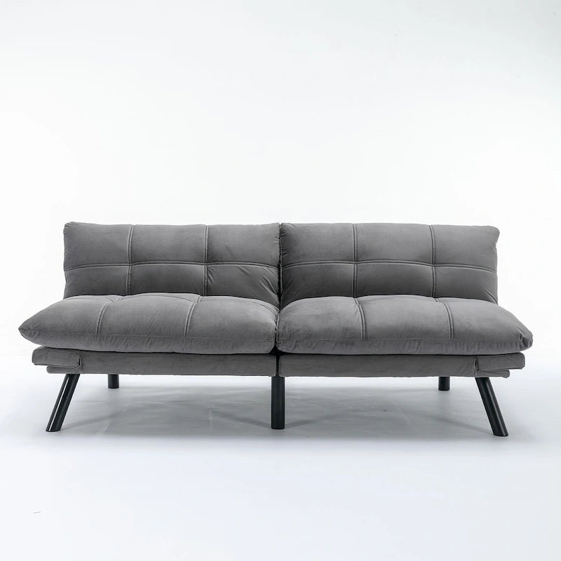 Canapé-lit futon de 179,98 cm, causeuse convertible pliable en mousse avec accoudoirs réglables