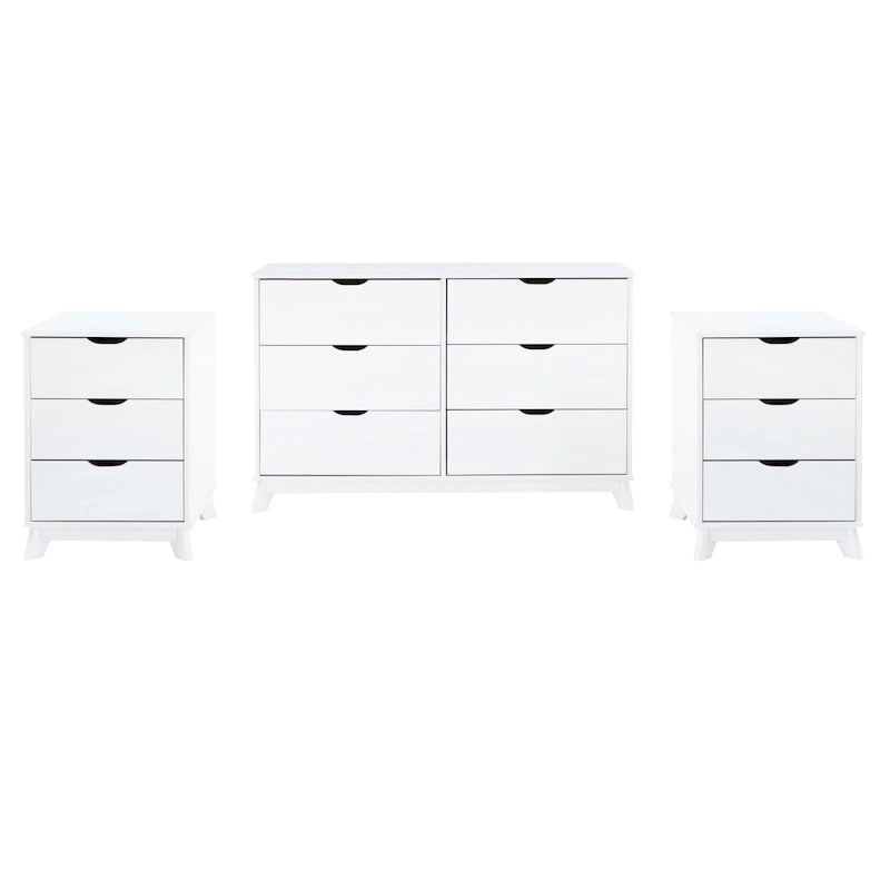 Chambre à coucher en pin avec commode à 6 tiroirs et table de chevet à 3 tiroirs