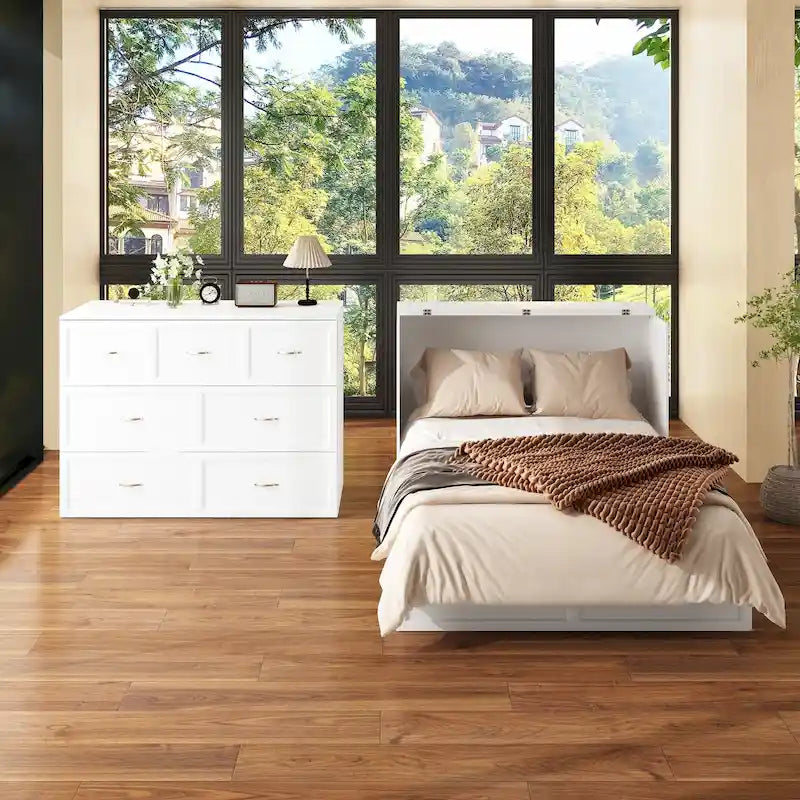 Armoire de lit escamotable pleine grandeur avec tiroir