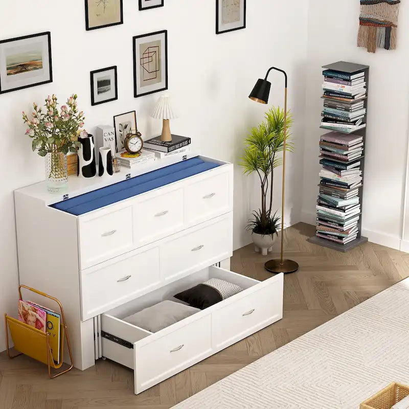 Armoire de lit escamotable pleine grandeur avec tiroir