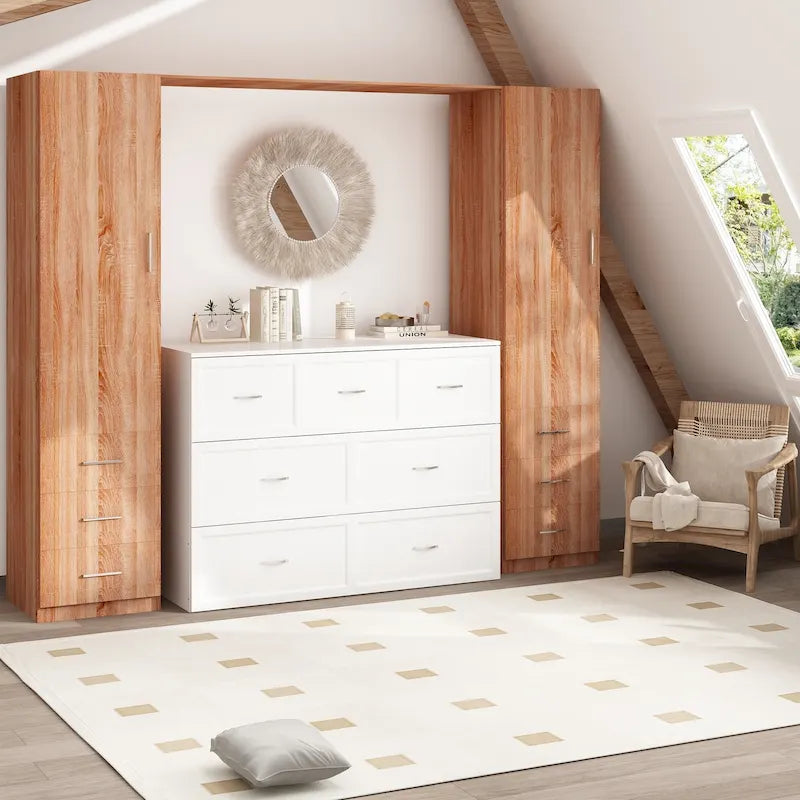 Armoire de lit escamotable pleine grandeur avec tiroir