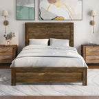 Lit en bois en noyer rustique