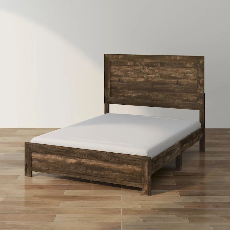 Lit en bois en noyer rustique
