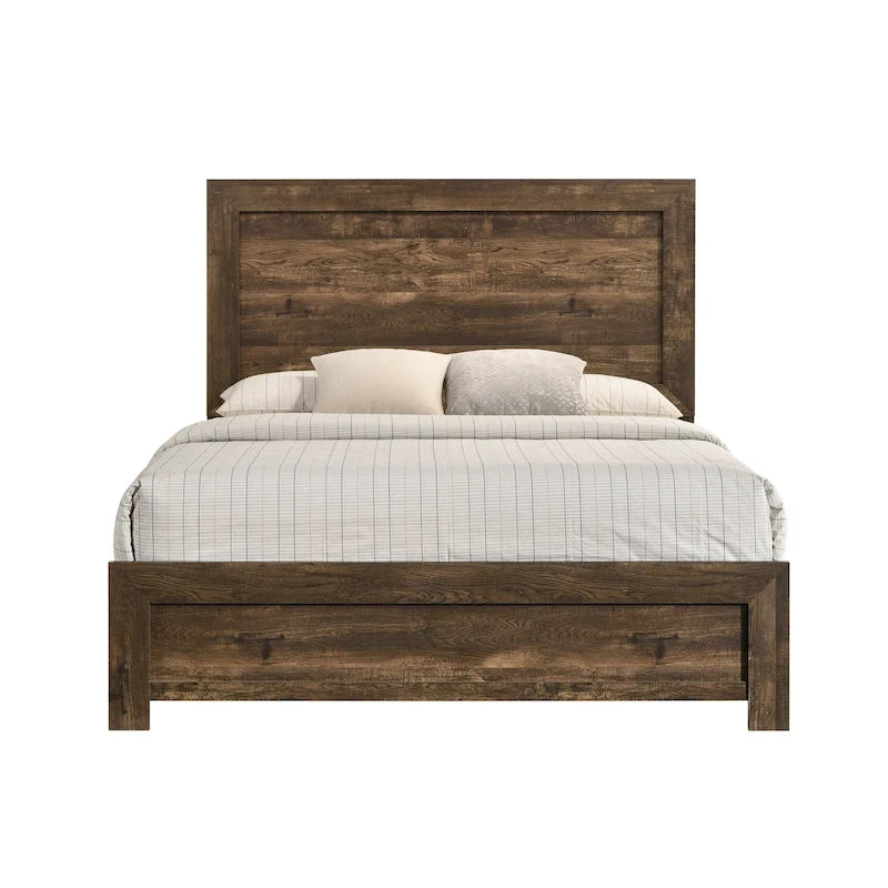 Lit en bois en noyer rustique