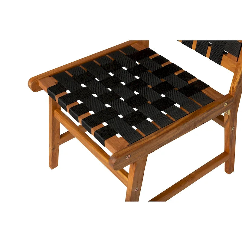 Chaise de salle à manger sans accoudoirs intérieur/extérieur, noire
