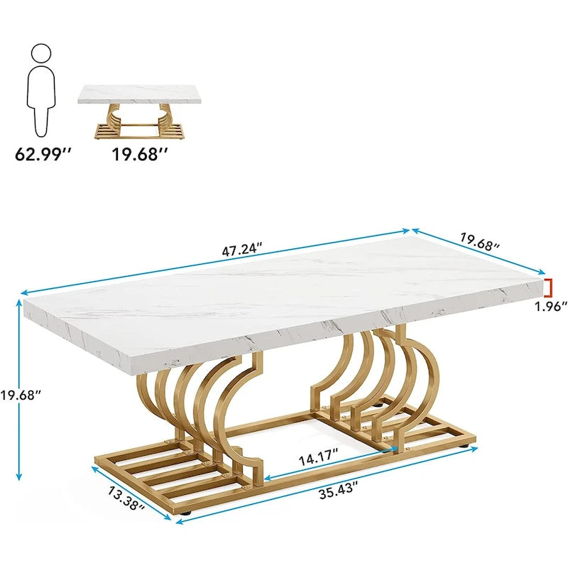 Table basse de 47 pouces pour le salon