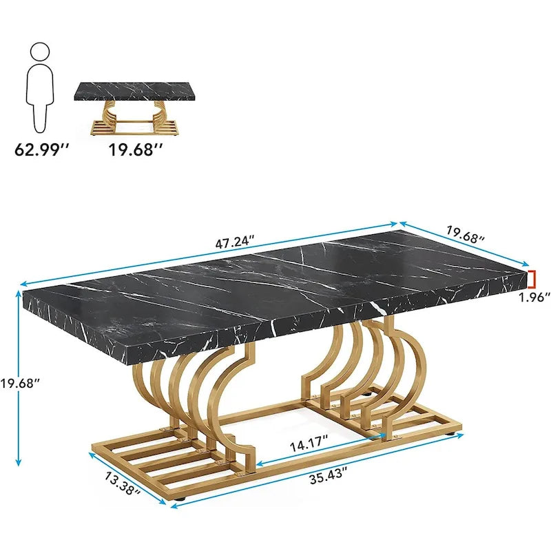Table basse de 47 pouces pour le salon