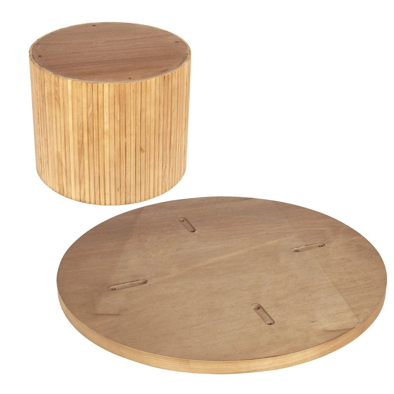 Table basse ronde en bois sur pied