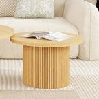 Table basse ronde en bois sur pied