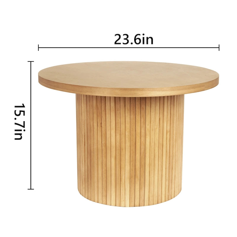 Table basse ronde en bois sur pied