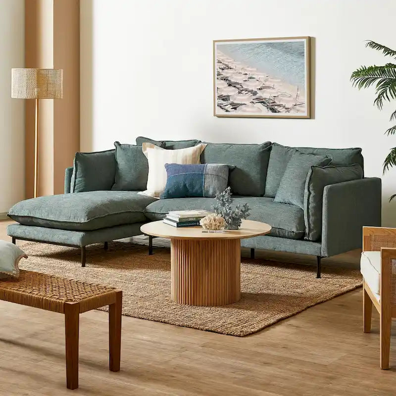Table basse ronde en bois sur pied