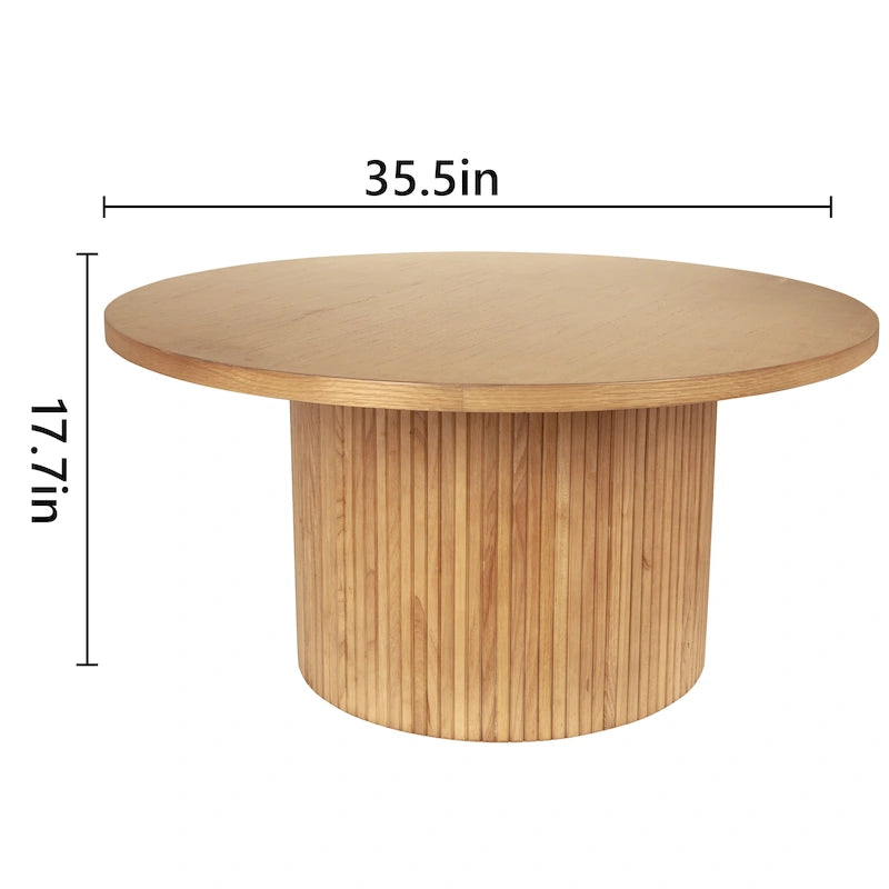 Table basse ronde en bois sur pied