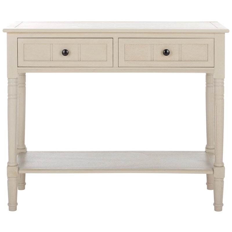 Console 2 tiroirs grise - 91 x 35 x 75 cm