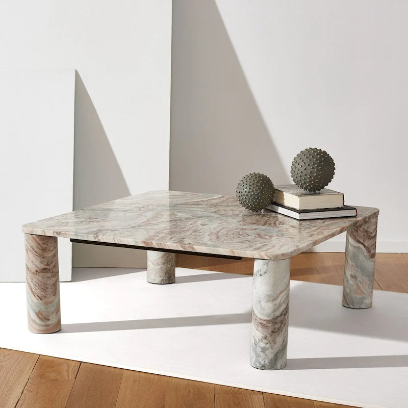 Table basse carrée en marbre - 35L x 35P x 13H po.