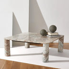 Table basse carrée en marbre - 35L x 35P x 13H po.