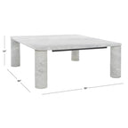 Table basse carrée en marbre - 35L x 35P x 13H po.
