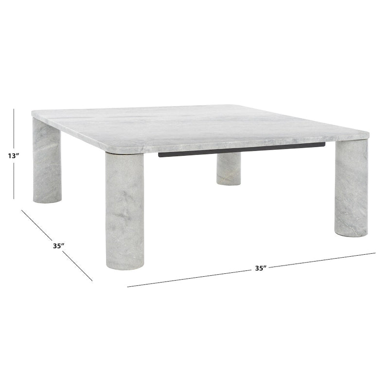 Table basse carrée en marbre - 35L x 35P x 13H po.