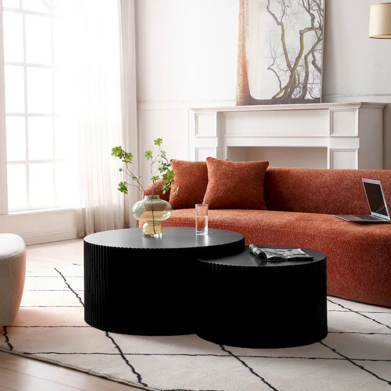 Tables basses gigognes rondes au design glamour moderne