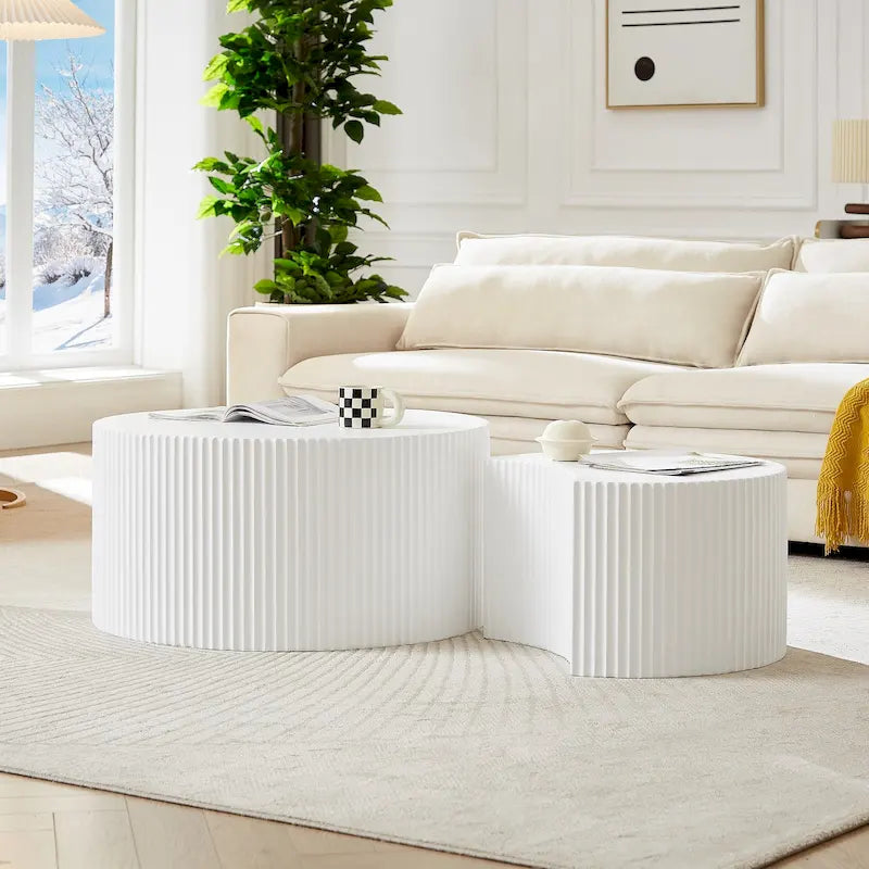 Tables basses gigognes rondes au design glamour moderne