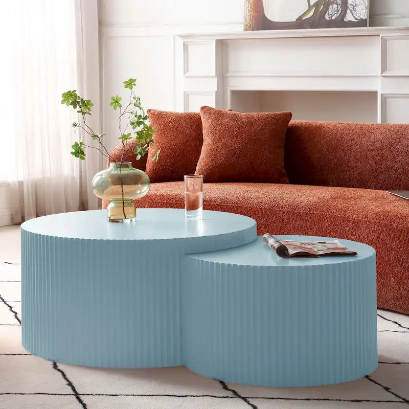 Tables basses gigognes rondes au design glamour moderne