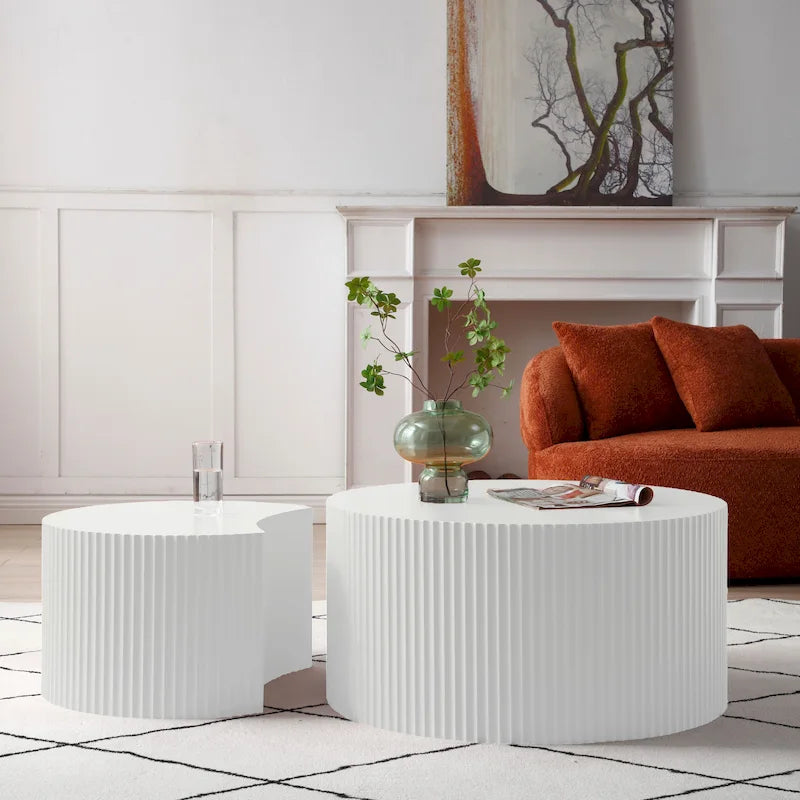 Tables basses gigognes rondes au design glamour moderne