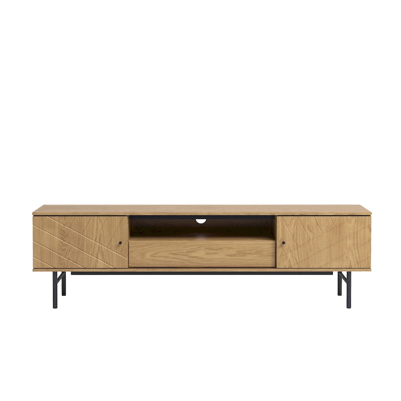 Meuble TV console média effet chêne de 179,3 cm