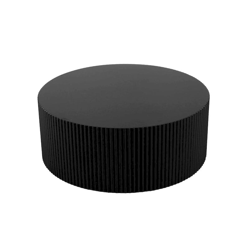 Table basse ronde moderne en bois, noire