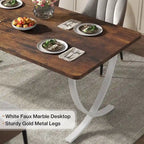 Table à manger rectangulaire rustique de 160 cm