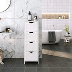 Meuble de rangement blanc autoportant avec tiroirs - 30L x 30l x 82H cm