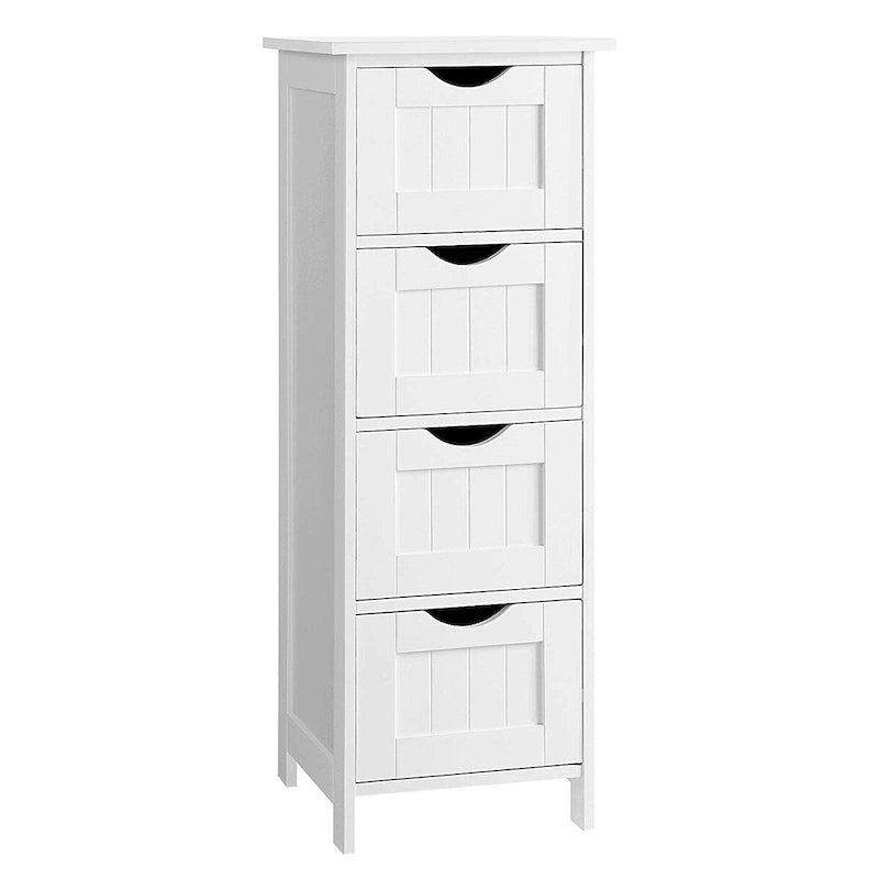 Meuble de rangement blanc autoportant avec tiroirs - 30L x 30l x 82H cm