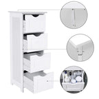Meuble de rangement blanc autoportant avec tiroirs - 30L x 30l x 82H cm