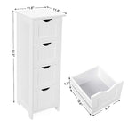 Meuble de rangement blanc autoportant avec tiroirs - 30L x 30l x 82H cm