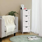 Meuble de rangement blanc autoportant avec tiroirs - 30L x 30l x 82H cm