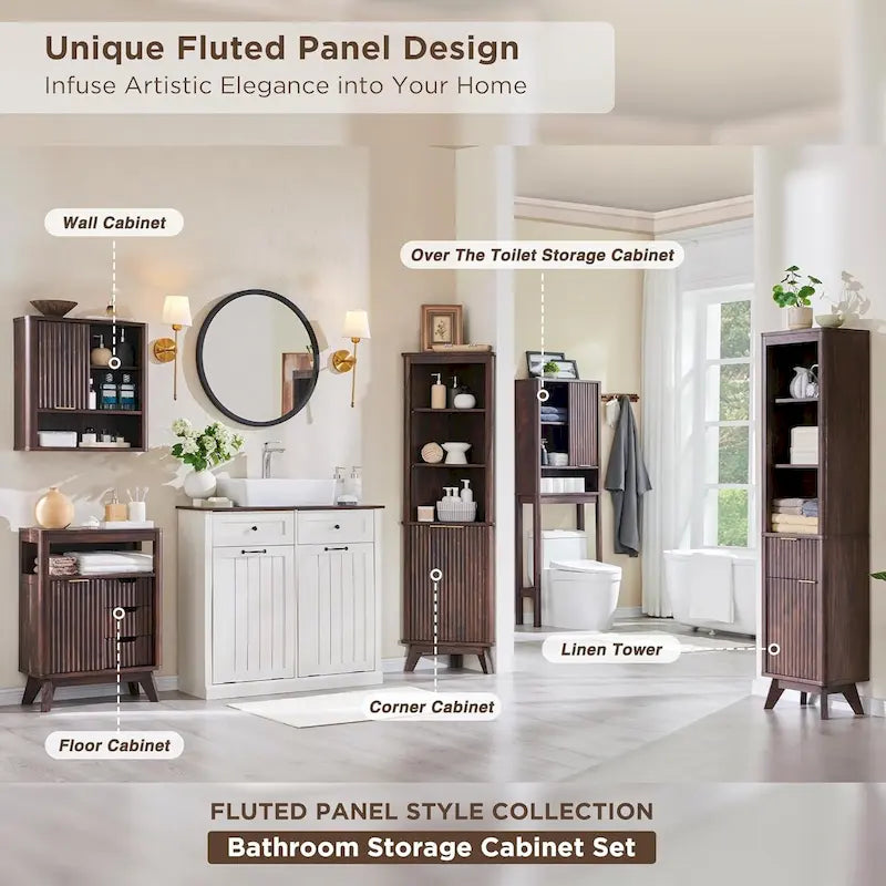 68 in. Tall Modern Over The Toilet Storage Cabinet