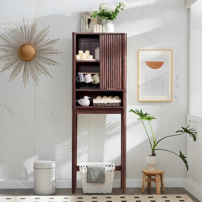 68 in. Tall Modern Over The Toilet Storage Cabinet