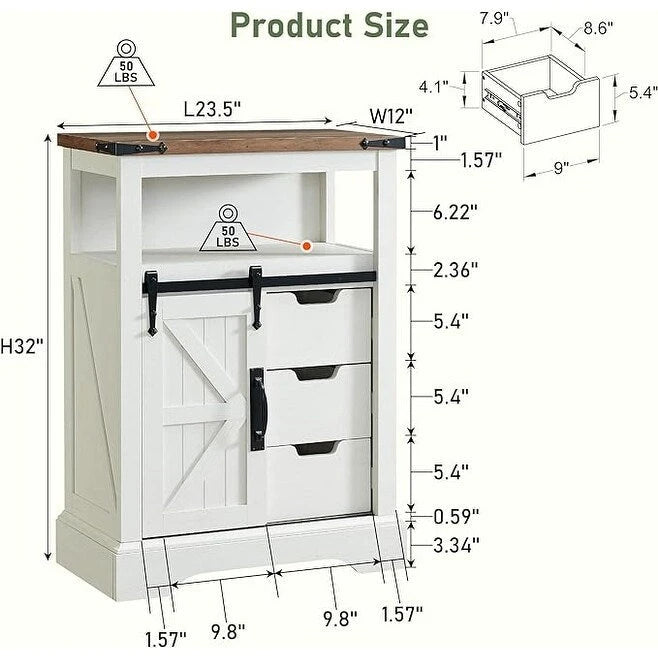 Meuble bas de rangement de salle de bain de style fermette