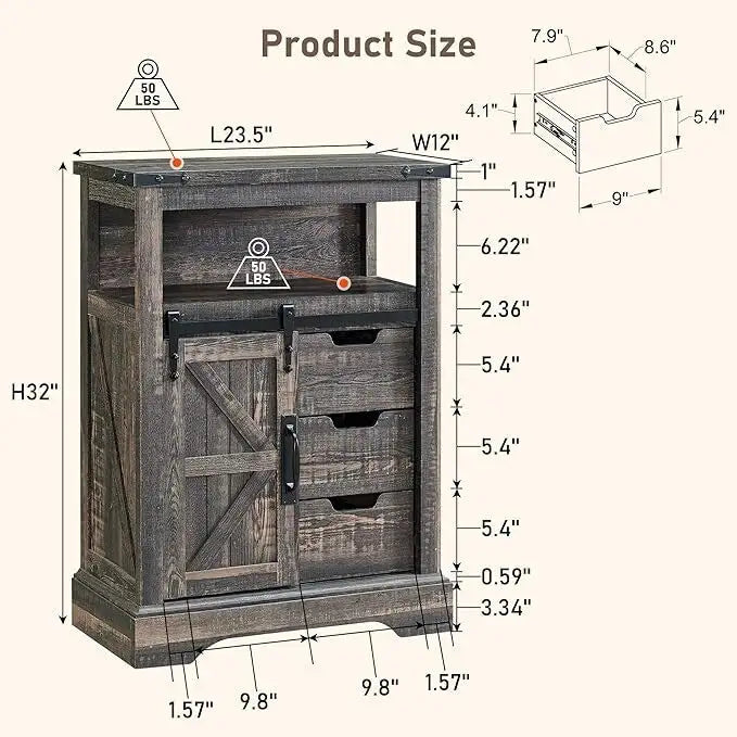 Meuble bas de rangement de salle de bain de style fermette
