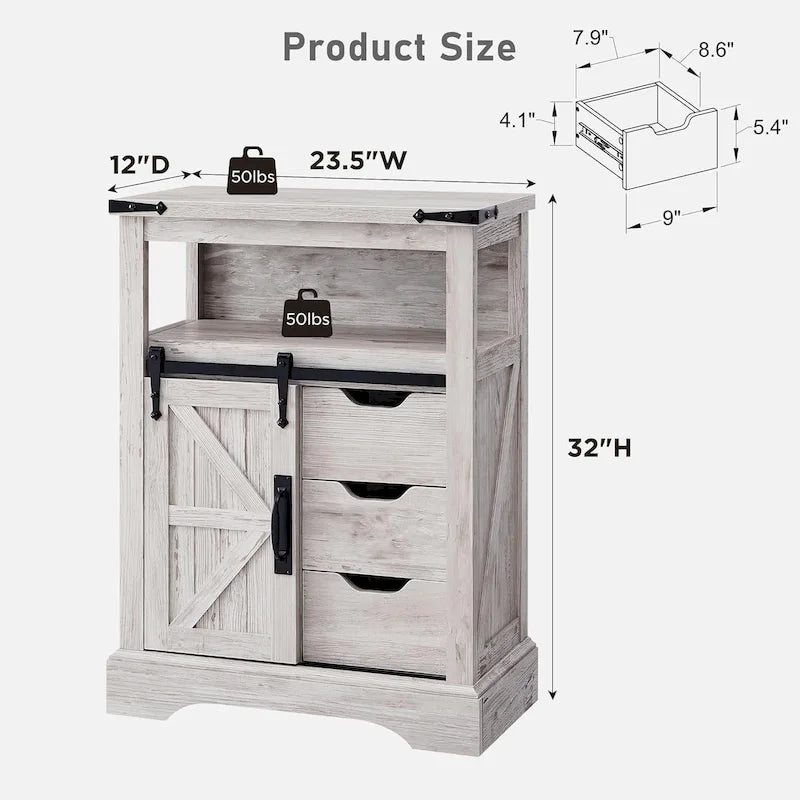 Meuble bas de rangement de salle de bain de style fermette