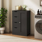 Meuble de Rangement sur Pied pour Salle de Bain avec 4 Tiroirs et 1 Porte