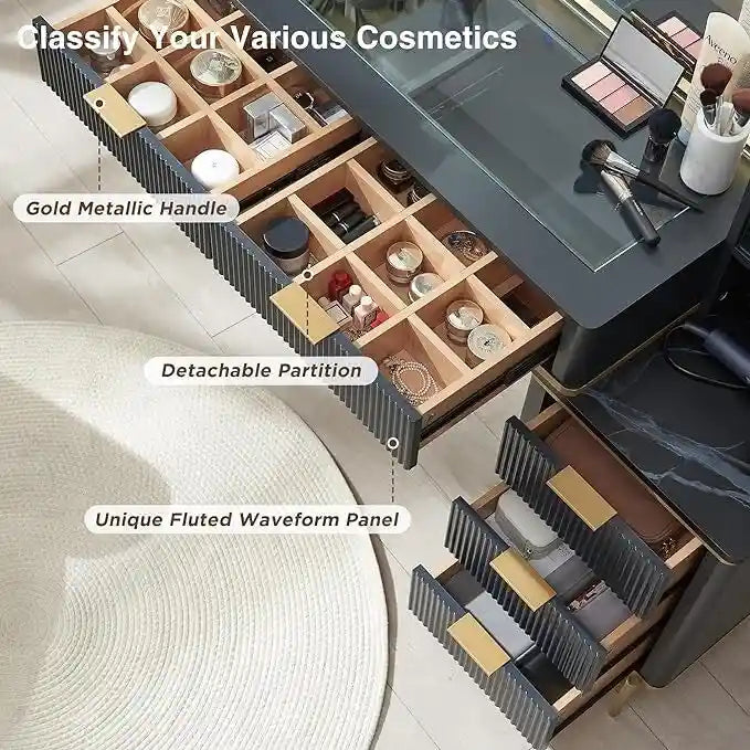 Coiffeuse moderne avec miroir éclairé